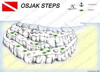 Croatia Divers - Dive Site Map of Osjak Steps